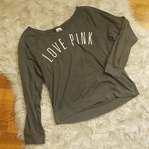 VICTORIA'S SECRET GREY LONG SLEEVE TEE